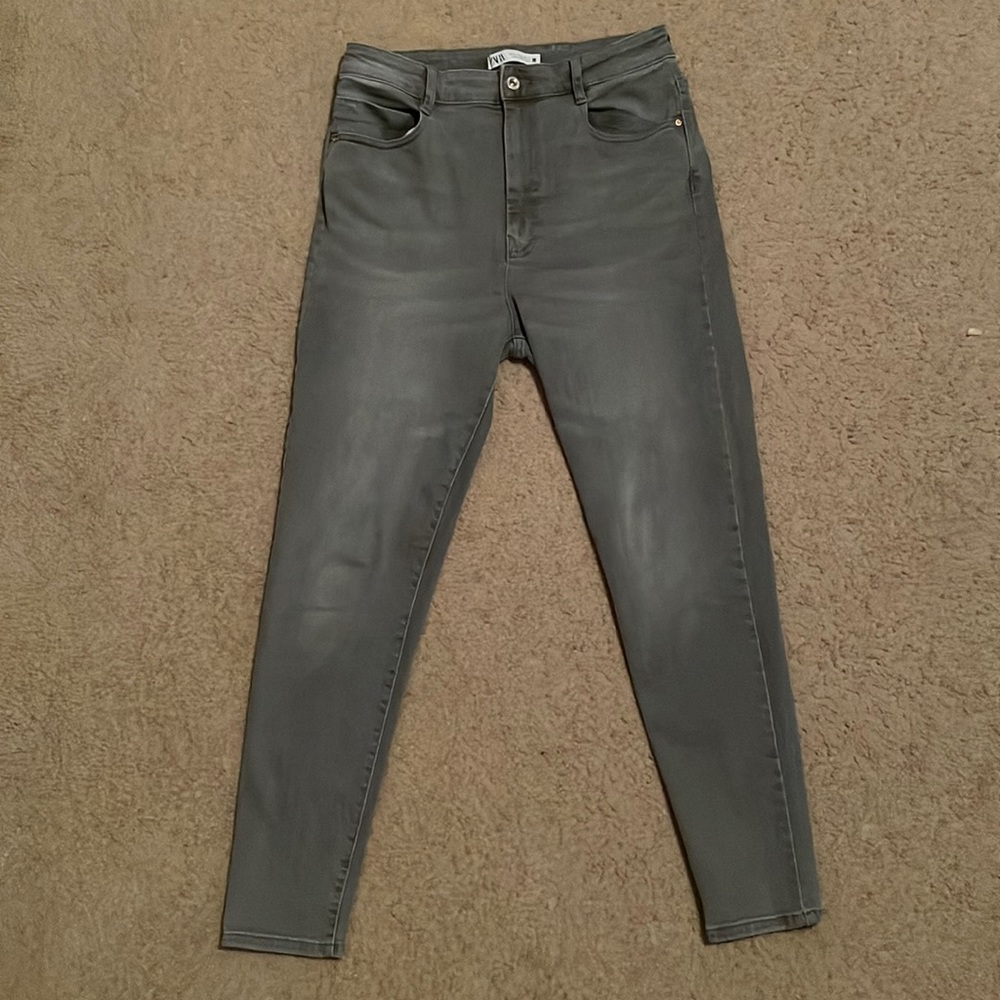 Zara high waist jeans gray size 10